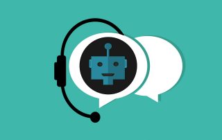 Image of a chatbot with a headset